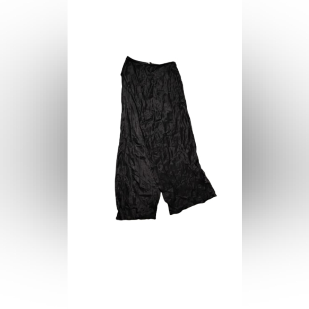 Zara Women's Criss Cross Satin Black Midi Skirt Sz S